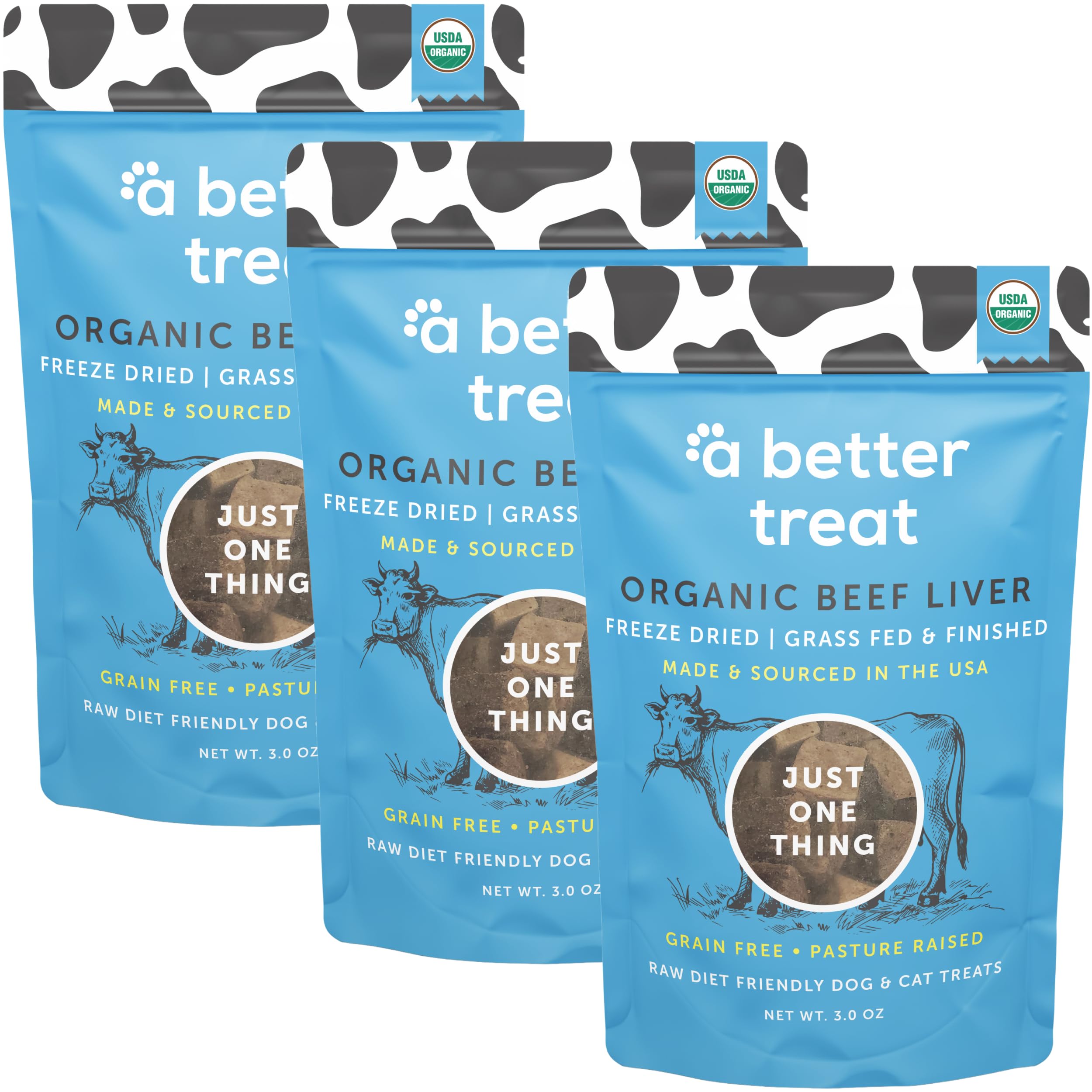 Freeze Dried Beef Dog Treats, Grass Fed, Beef Liver Single Ingredient | Natural, Healthy, High Protein, Diabetic Friendly | Made in The USA (Beef)