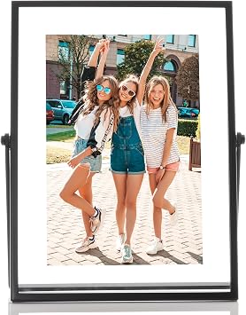 Lawrence Frames Metal Easel Float Picture Frame, 4x6, Black