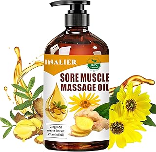 Sponsored Ad - INALIER Sore Muscle Massage Oil,Relaxing Massage Oil,Arnica Oil for Body Massage,Massage Oil for Massage Th...