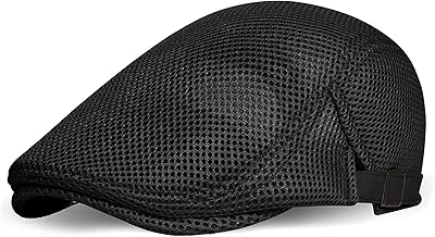 Coucoland Casquette de béret pour Homme Été Filet Chapeau de Coulisse Respirant Casquette Newsboy Flat Cap Casquette de Basque Homme Accessoire de Vie Quotidienne (Taille Unique)