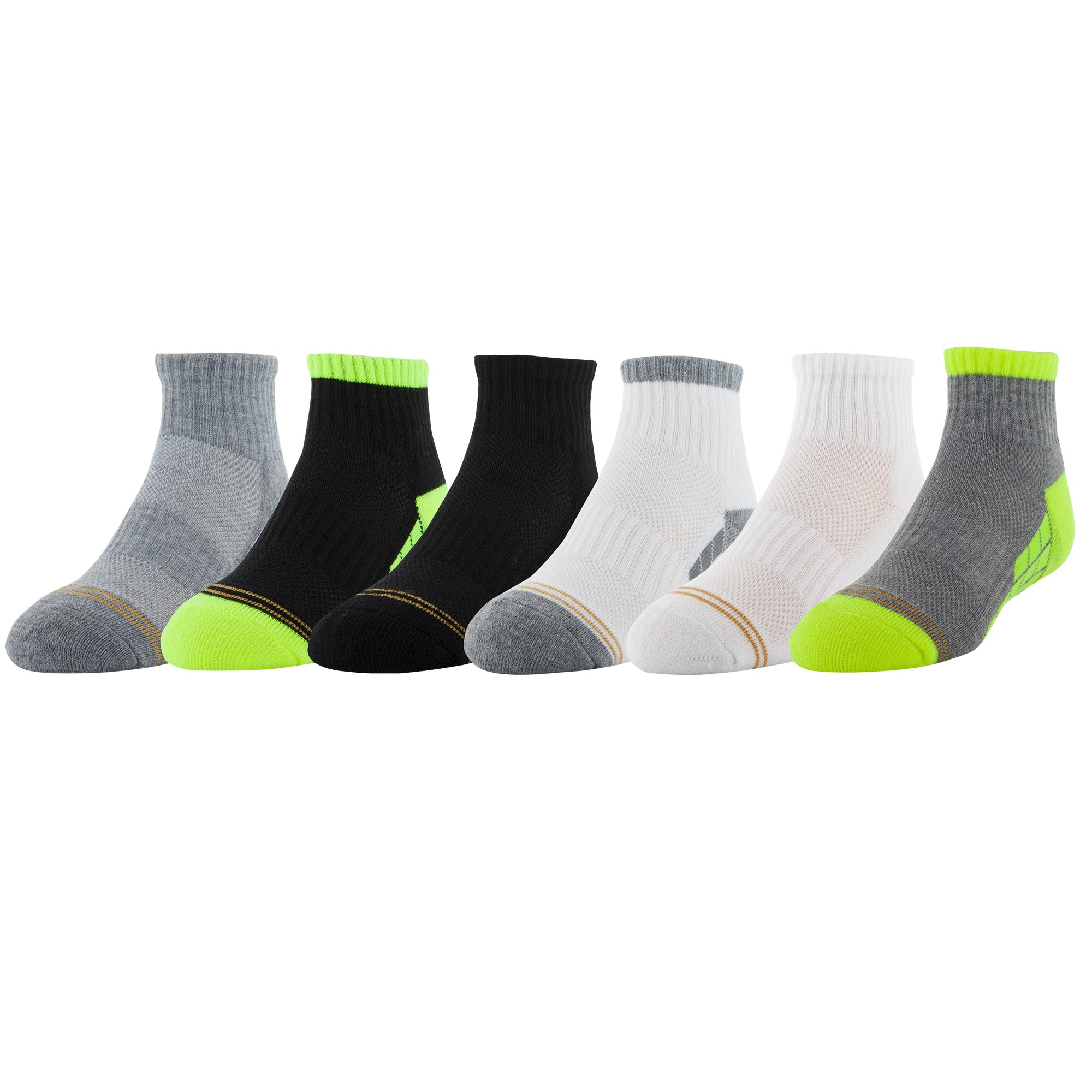 GOLDTOEBoys' Ultra Tec Athletic Quarter Socks, 6-Pairs