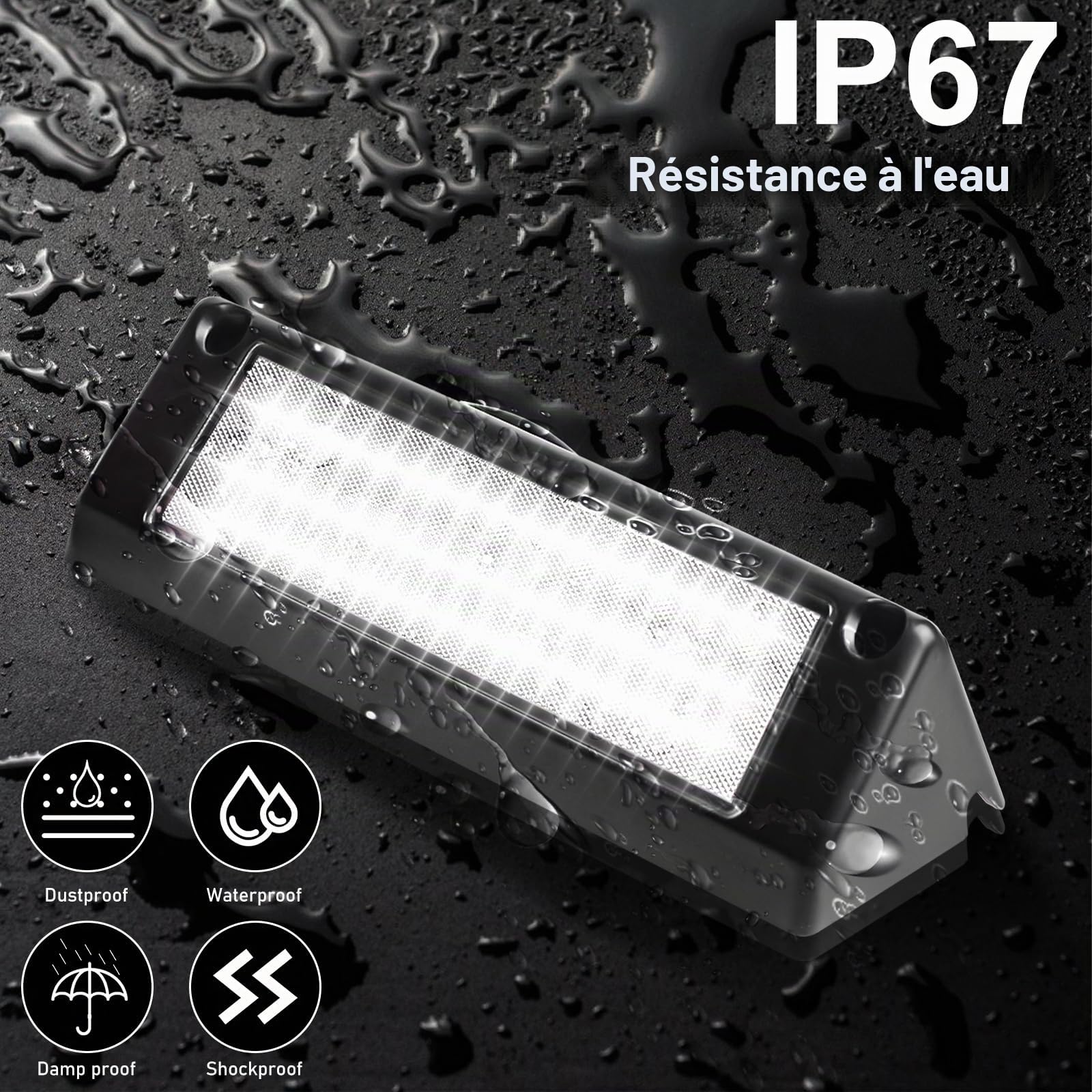 Leikurvo Éclairage De Plaque D'immatriculation LED: Lampe Extérieure 12V, Lumière Étanche IP67, Résistante Aux Chocs, pour Caravane Et Véhicule De Loisirs (Noir)