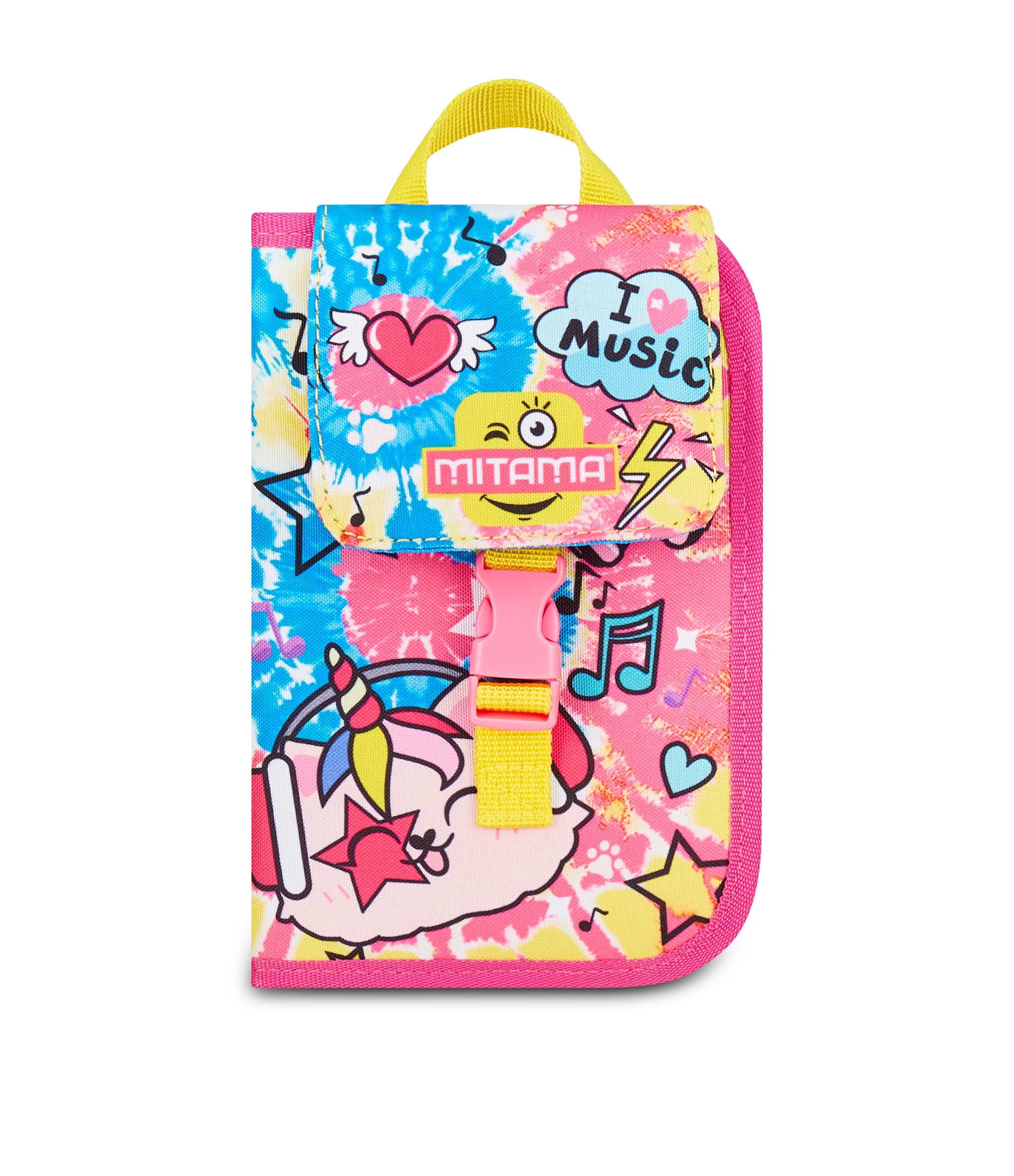 Mitama Astuccio Scuola 4 Zip, Fucsia, Portapenne Triplo Scomparto Completo Di Penne, Matite, Colori, Accessori Zaino, Scuola Elementare, Bambina