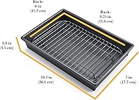 Vista 3 de Chicago Metallic Petite Roast Pan Set with Rack, 10x7 inch Nonstick Toaster Oven Baking Pan, Perfect for Single Serving Meals and Small Batch Cooking