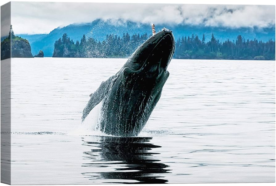 大型 氷山と青い海を泳ぐクジラの親子の群れ ヴィンテージ ステンドグラス 大型 氷山と青い海を泳ぐクジラの親子の群れ ヴィンテージ