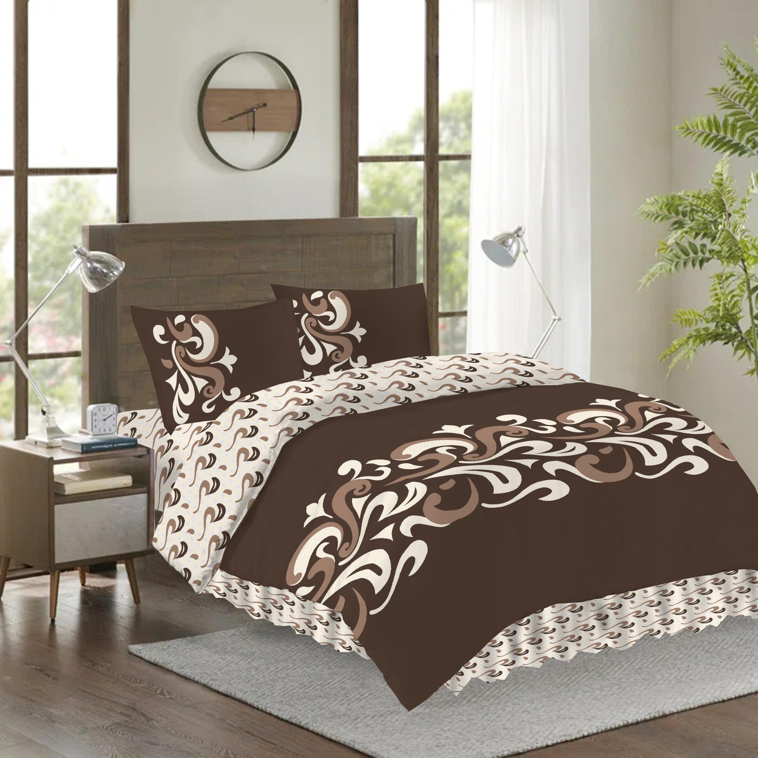 CHARKHAH Floral Duvet Cover Set Single – Polycotton Bedding Set with Valance Sheet, Pillowcase & Button Closure – Easy Care Fitted Sheet Quilt Cover Set