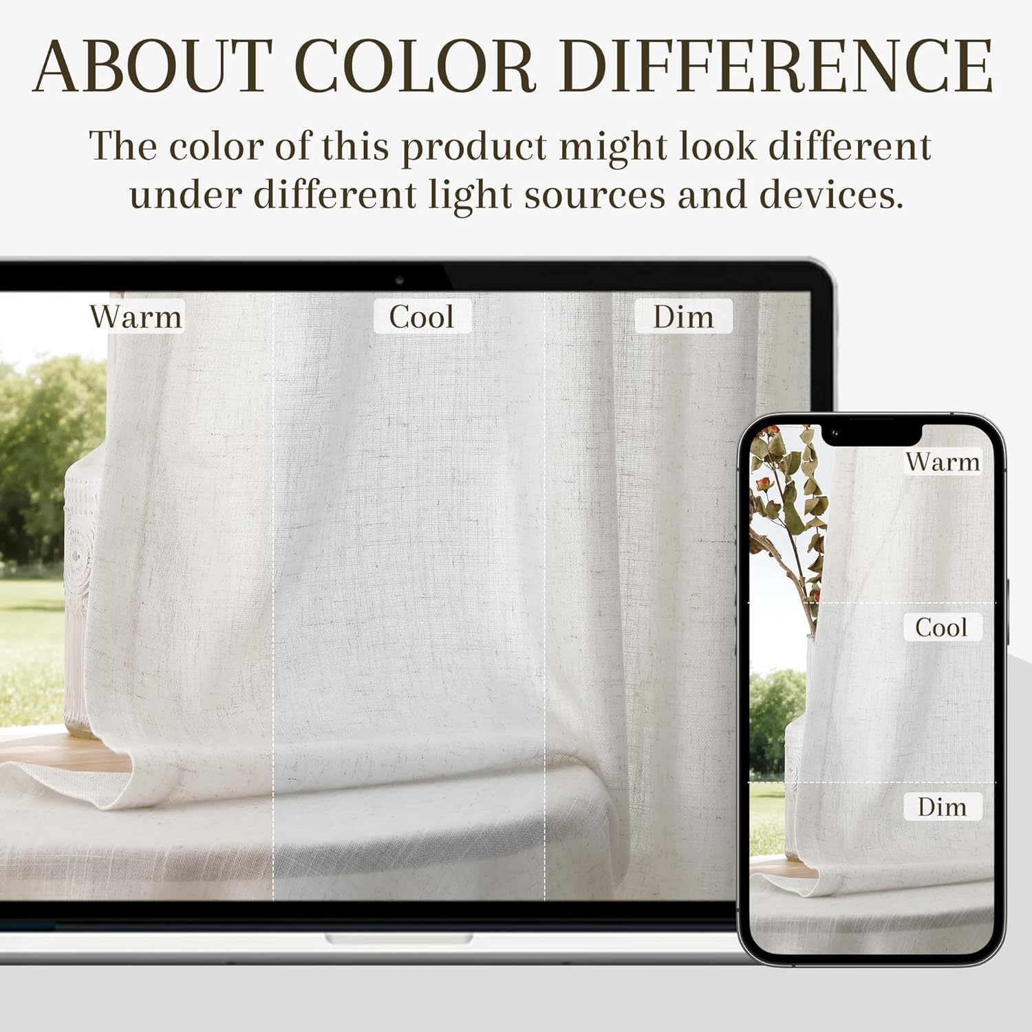 Joywell Natural Linen Pinch Pleated Curtains 84 inches Long 4 Panels Set for Living Room Semi Sheer Light Filtering Curtain Modern Neutral Pinch Pleat Drapes for Bedroom Window Cream Ivory 40x84