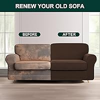 Vista 193 de CHUN YI - Funda elástica para sofá (7 piezas), funda para sofá de 3 plazas con tres respaldos y cojines separados con banda elástica, tela jacquard