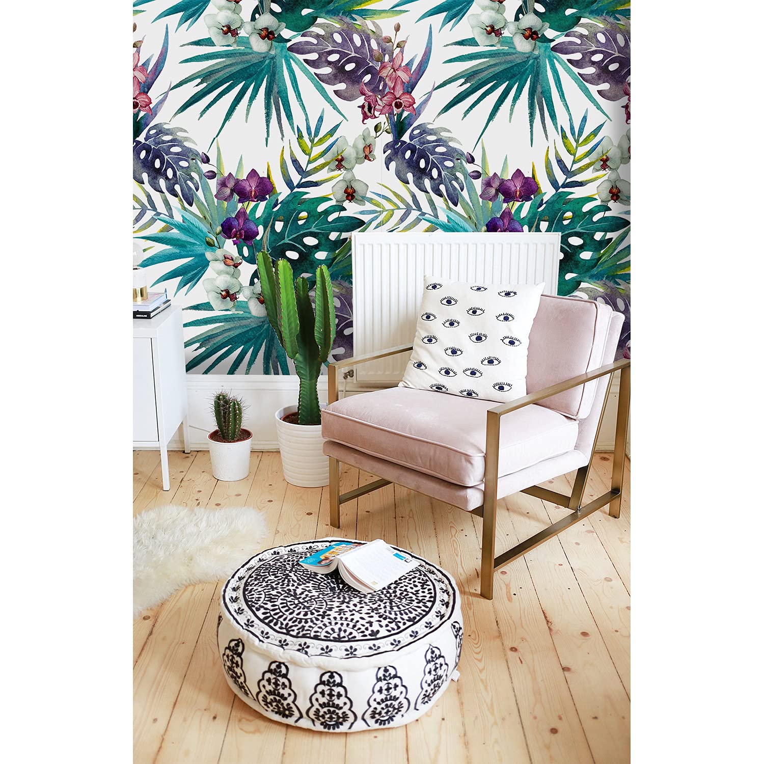 Papier peint intissé hibiscus violet 208x146cm pour mur et meuble