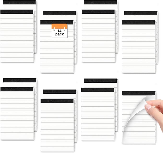 14 Pack Small Pocket Notebook Mini Notepad A7 Lined Paper Refill Pad 3 x 5 Inch Notepad Memo