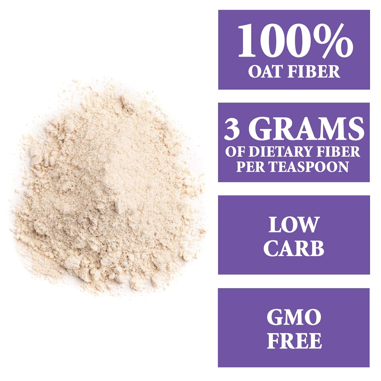 NuNaturals All Natural Oat Fiber, Non-GMO Certified, 1 lb : Health & Household