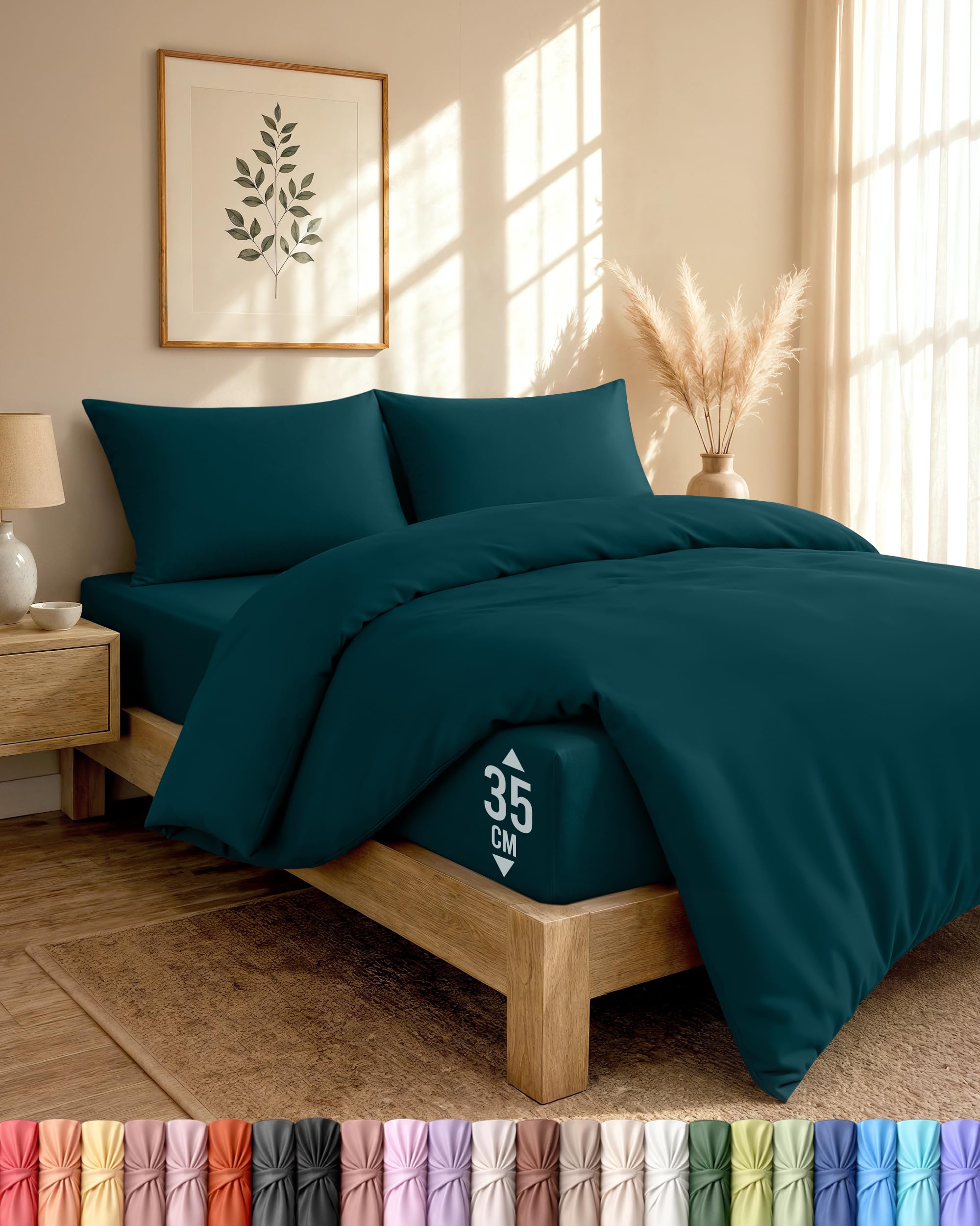 Utopia Bedding 4 Piece Double Bedding Set (Teal)