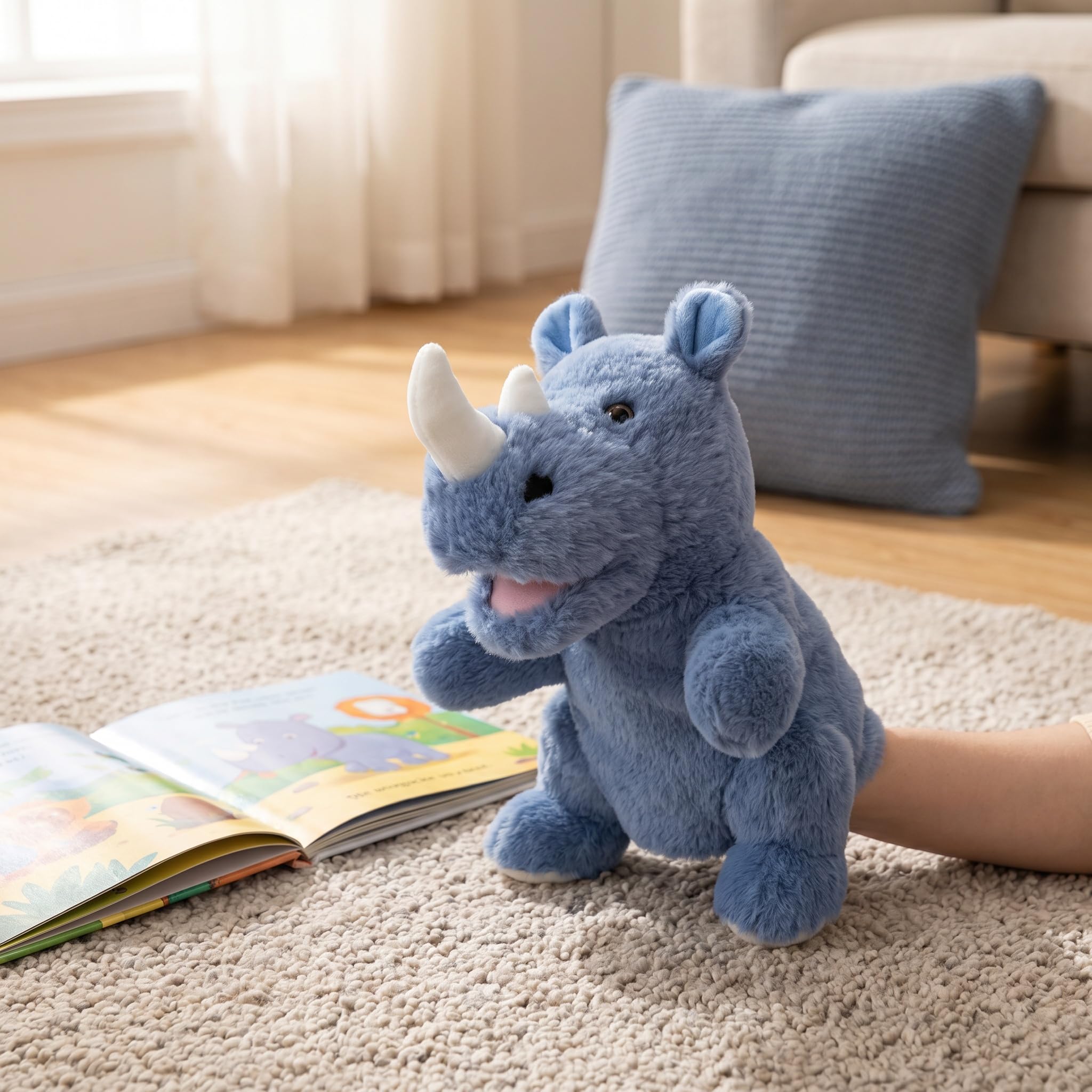 2024 Marionette a Mano con Animali per Bambini,Il Bambino Include Lupo Leone ecc.Bocche Aperte Mobili,Perfette per Raccontare storie,Insegnare,Scuola Materna,Regali di Compleanno - 4