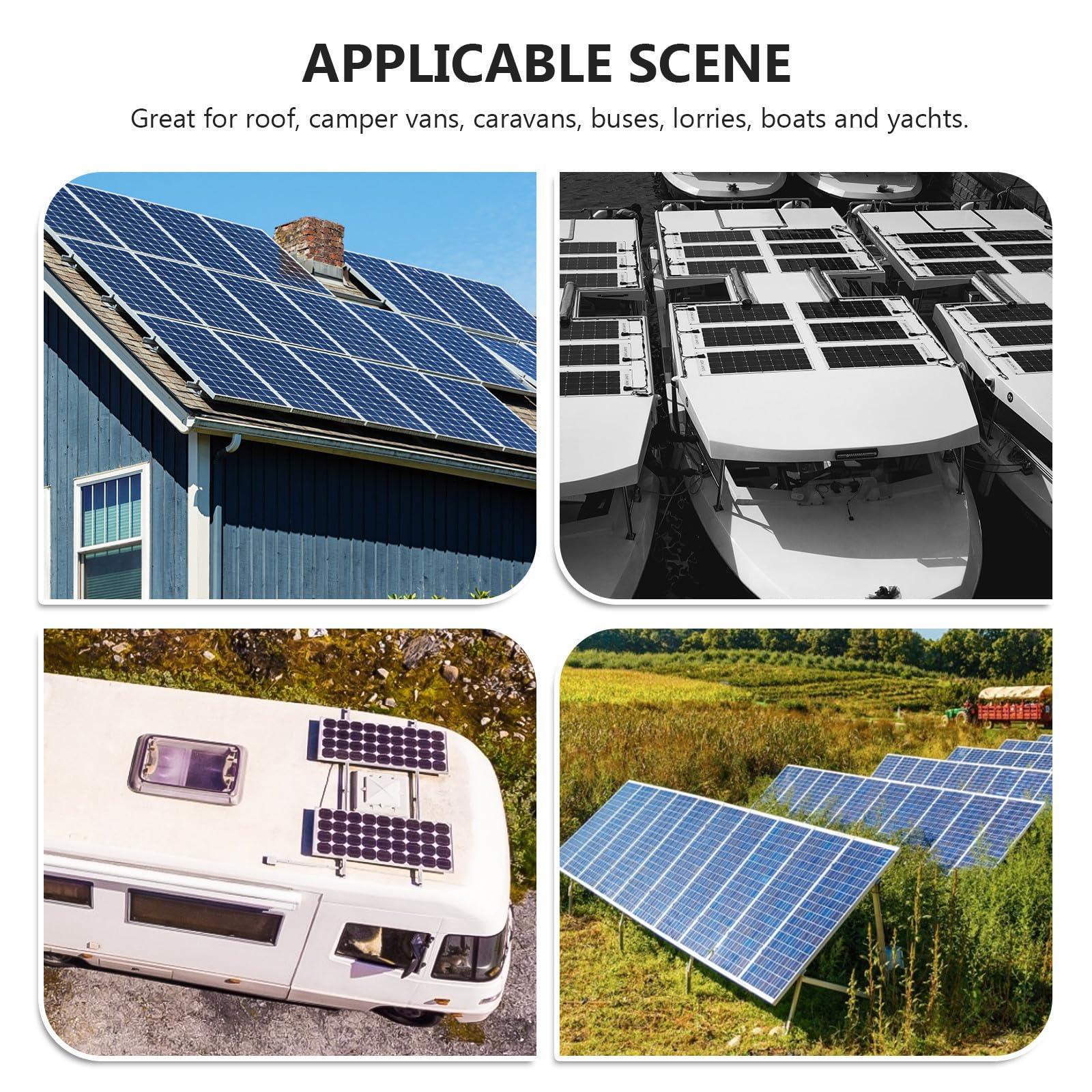 Soporte para Paneles Solares Abs Blanco para Caravanas y Barcos