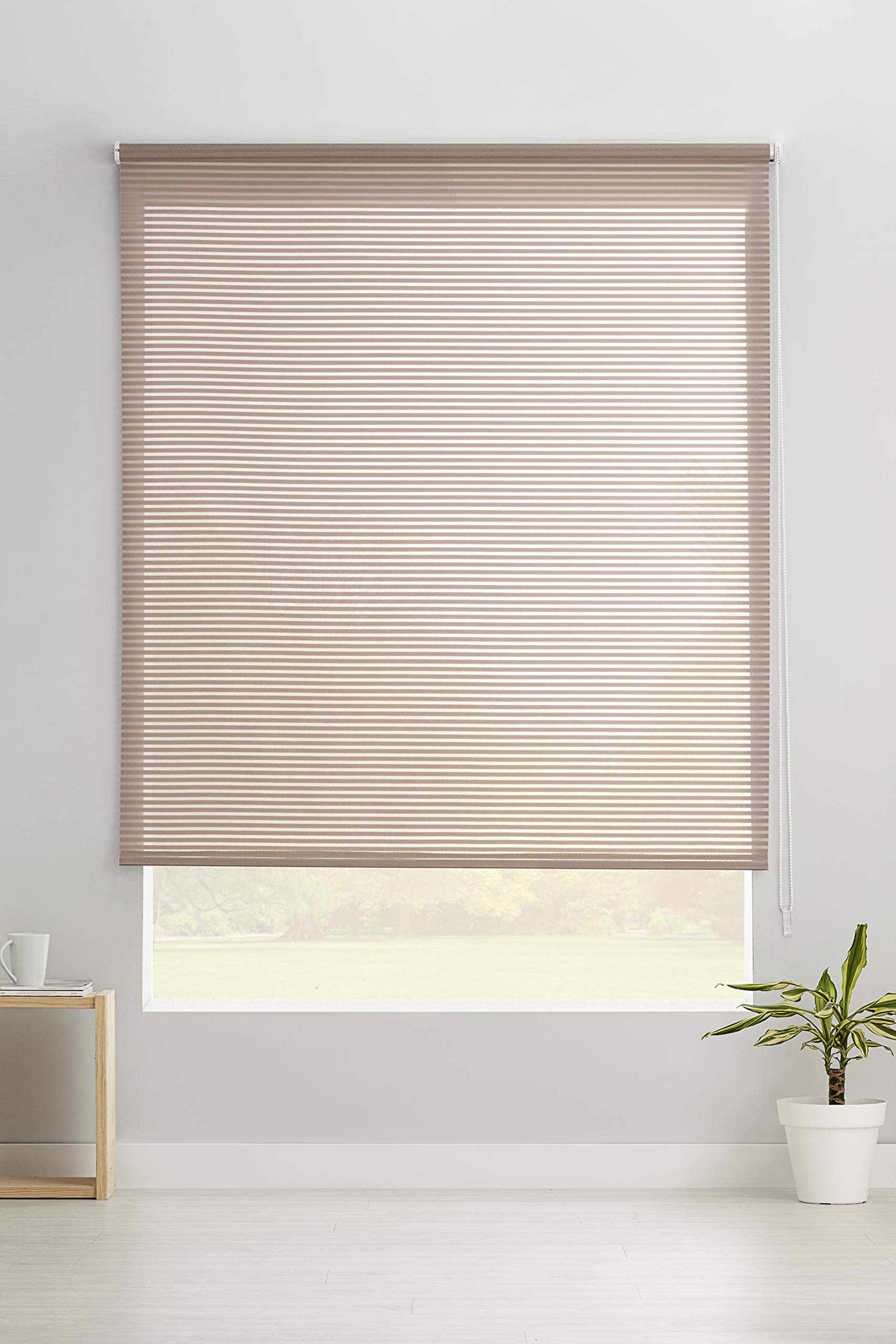 Estoralis Robert - Store Enrouleur Tamisant Rayures, 130 x 190 cm, Taupe
