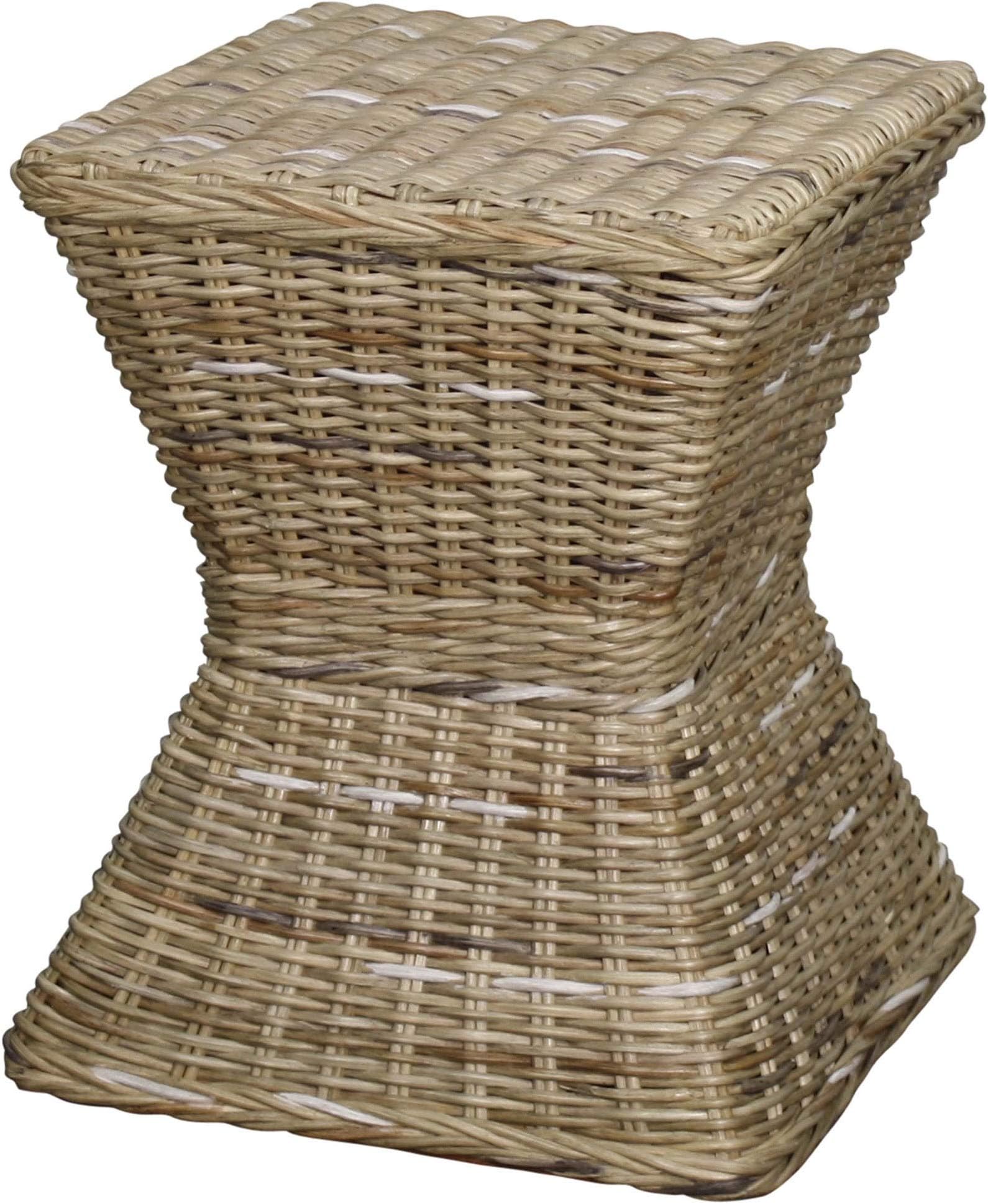 Keoni Square Rattan Accent Stool Table