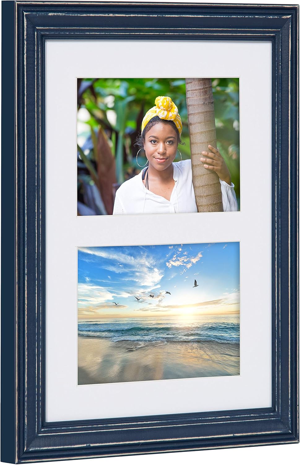 Kate and Laurel Bordeaux Gallery Wall Frame and Shelf Kit, Set of 10, Multiple Coastal Finishes, Assorted Size Frames and Three Display Shelves