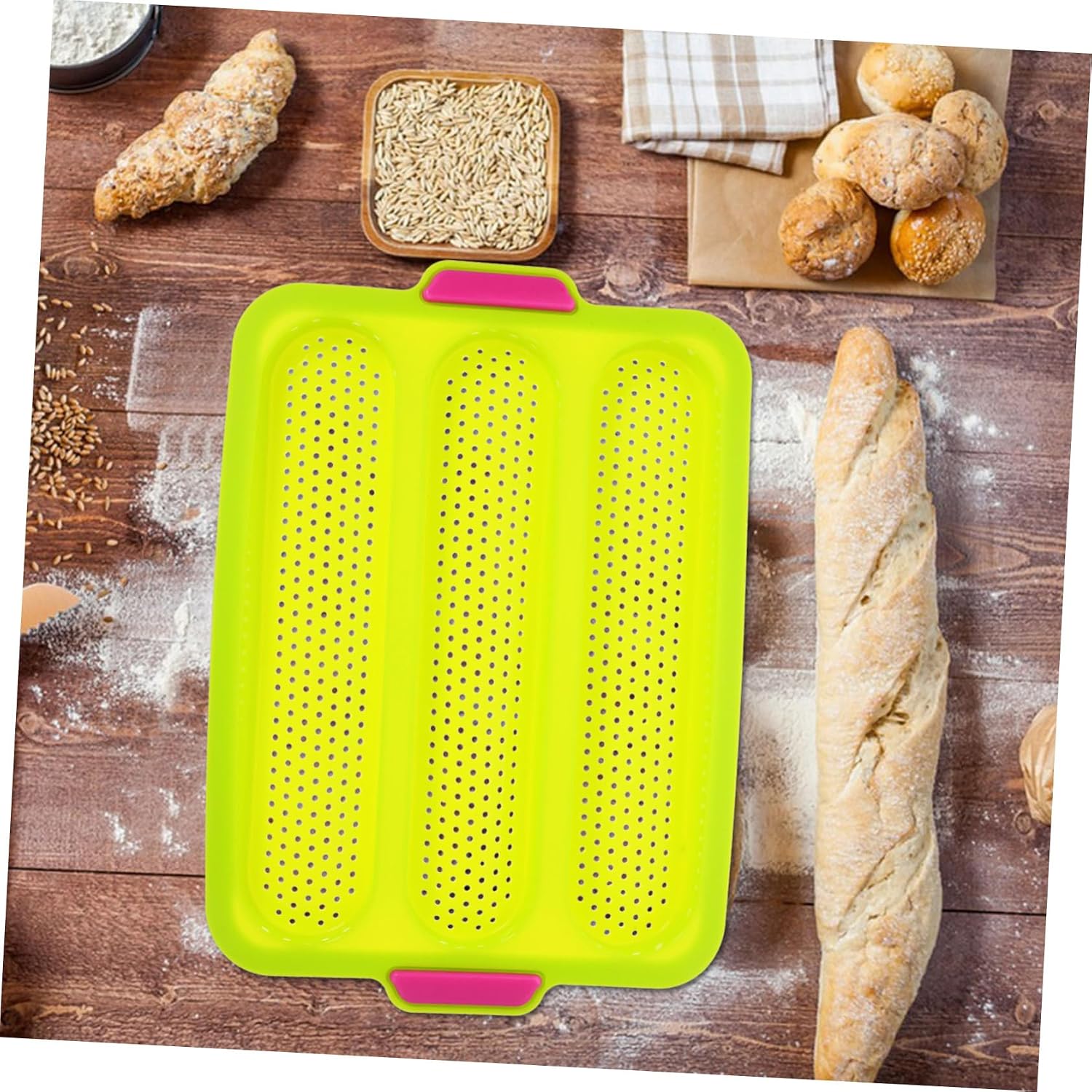Silicone Baking Tray Slot Cookie Mold Muffin Top Pan No-stick Baking Mould Bakeware for Home Kitchen