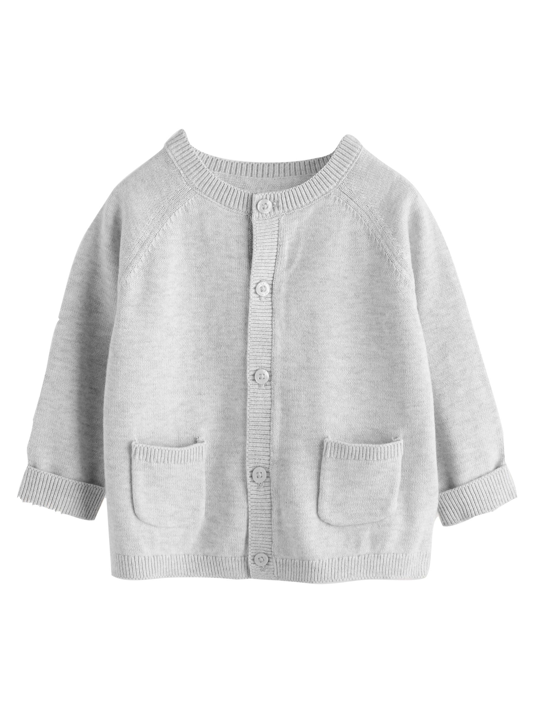 NEXT Bébé Cardigan bébé en Maille Gris et Blanc, Lot de 2