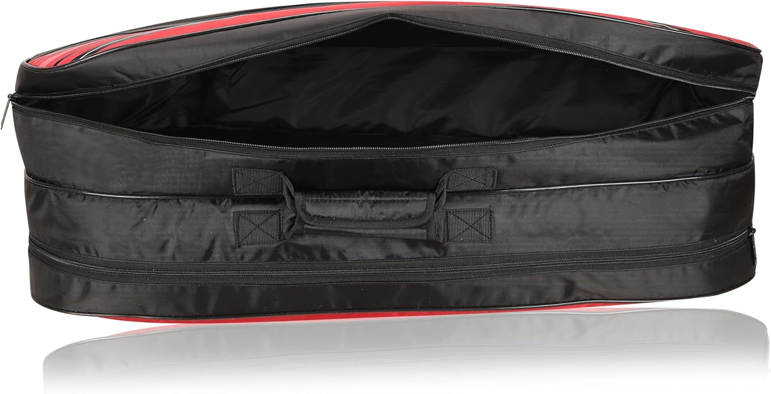 Yonex Stylish Badminton Kit-Bag |Double Zipper Compartment for Storage of 6 Rackets and Clothes|Side Pocket |Back Straps |Accessories Compartment |Made in India
