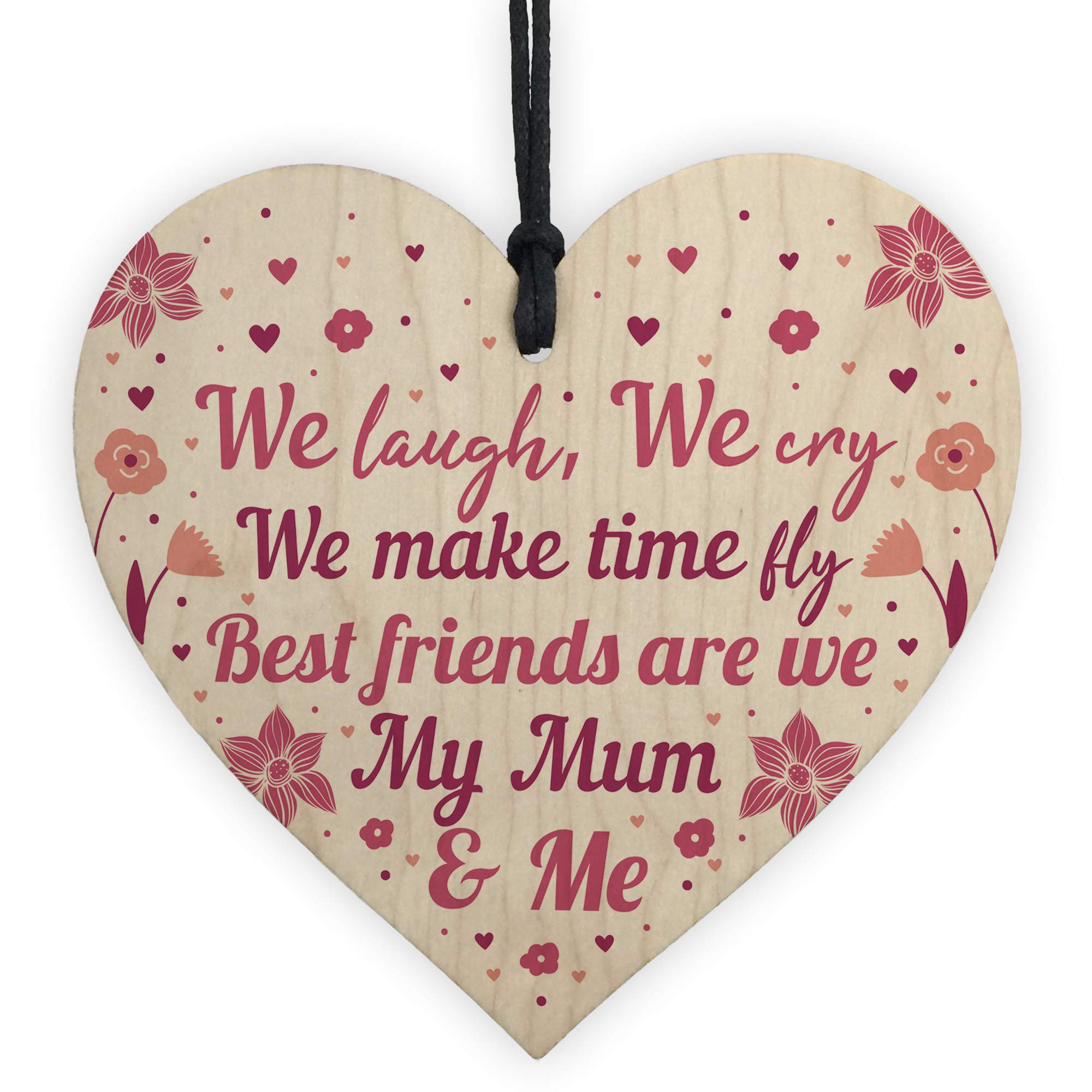 Red Ocean Cute Mum Gift Wooden Heart Mothers Day Gift For Mum Birthday Gift Mother Daughter Plaque Thank You Gift