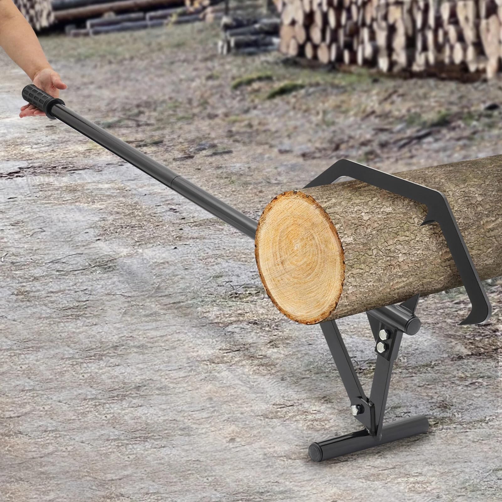 Levier d'abattage réglable de 65 cm - En acier spécial - Avec poignée en caoutchouc - Charge maximale : 600 kg - Pour abattage d'arbre et fendage de bois
