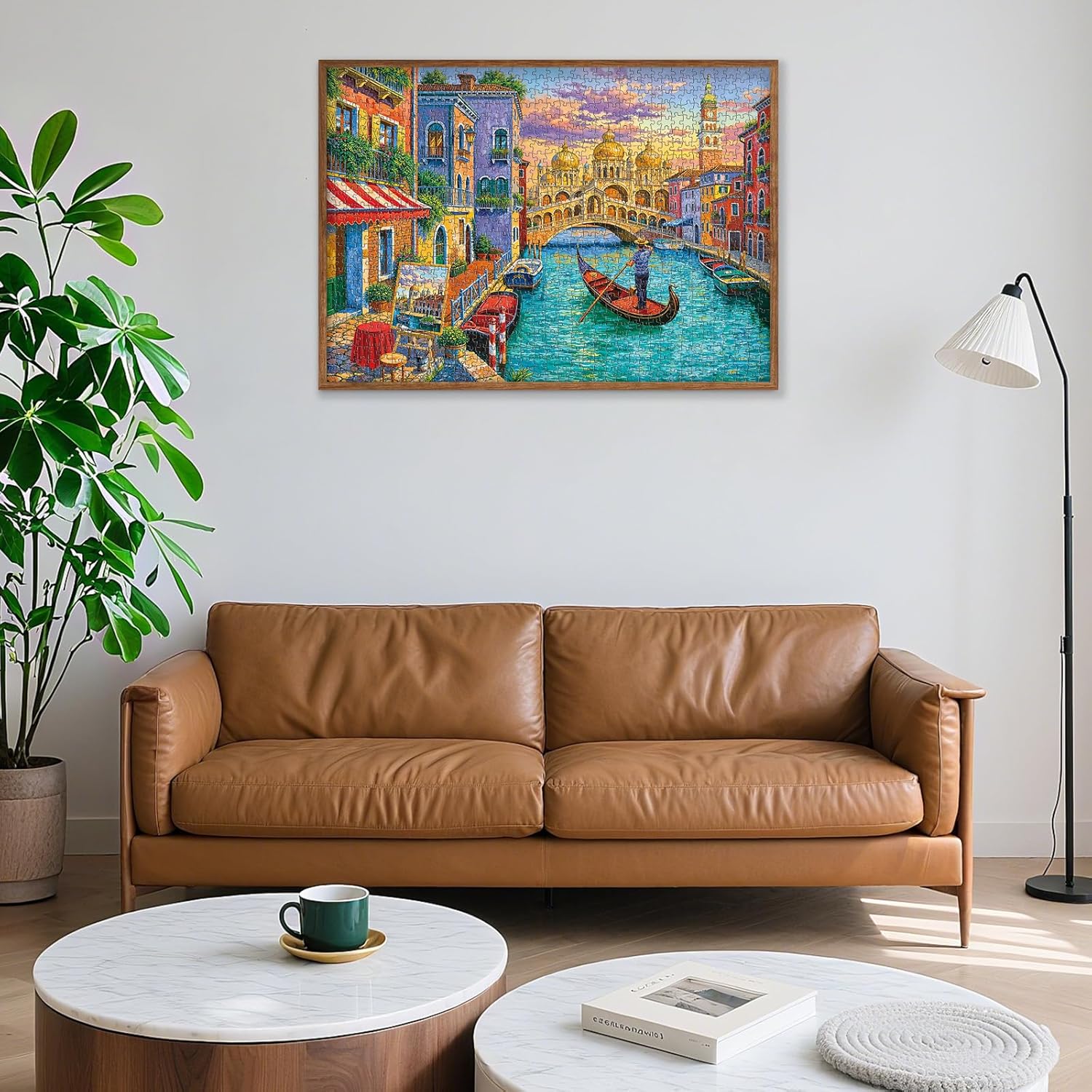 crowm Jigsaw Puzzles 1000 Pieces for Adults, Romantic Italy Jigsaw Puzzle Venice Water Lane Scenery Puzzles Sunset Landscape Perfect for Game Nights Europe City Scenic