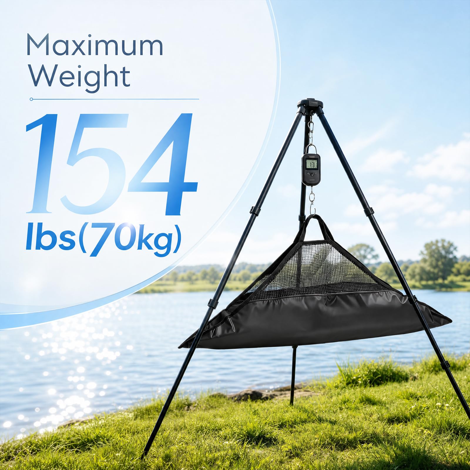 Abhakmatte-Angeln 4-in-1 Abhakmatte mit Maßband Wasserdicht Fischmatte Karpfensack Angelmatte mit Griffen Angelzubehör Angel Zubehör für Rotauge, Barsch, Karpfen, Brasen, Raubfisch