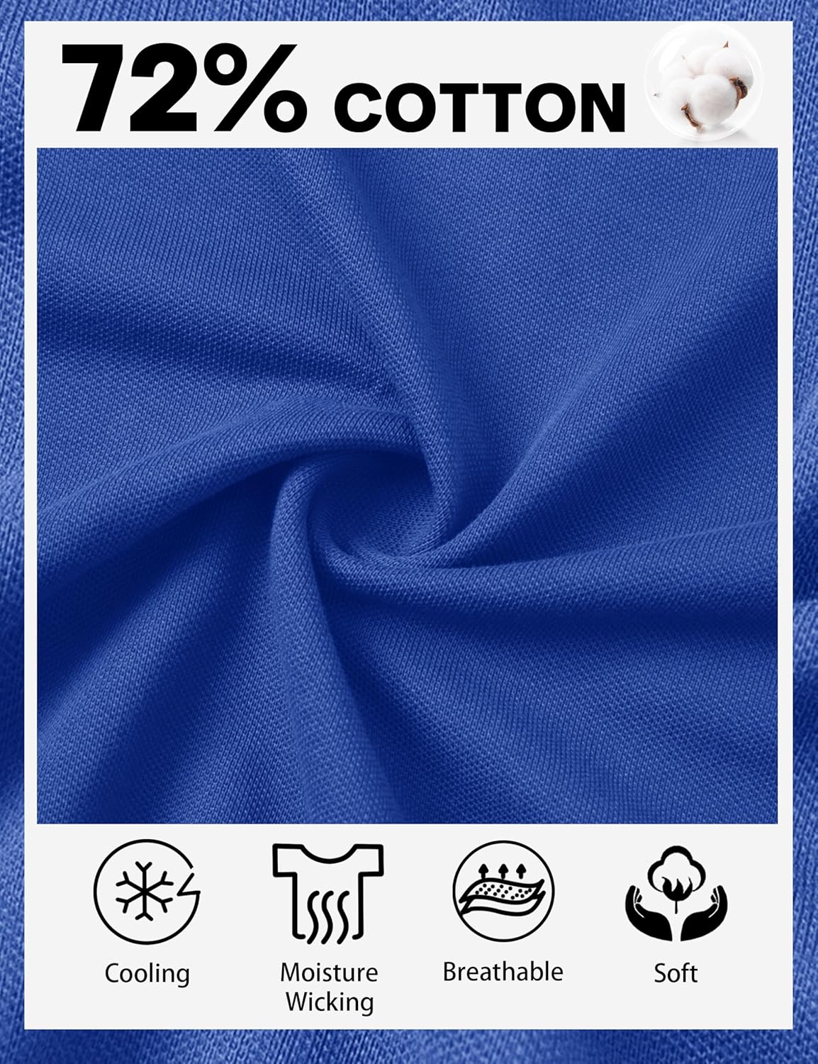 Cotrasen Polo Shirts for Men Cotton Pique Short Sleeve T-Shirts 3 Buttons Classic Fit Casual Performance Golf Shirts - Image 5