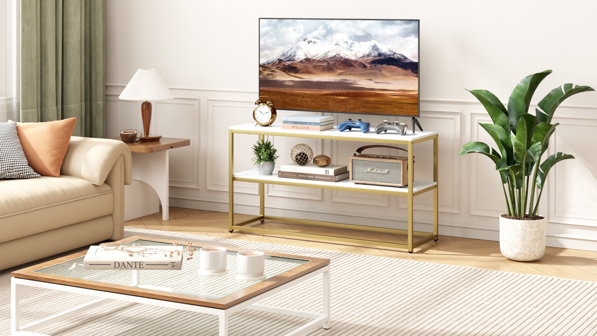 Amazon.com: Function Home TV Stand for TVs up to 50 Inch, 2 Tier