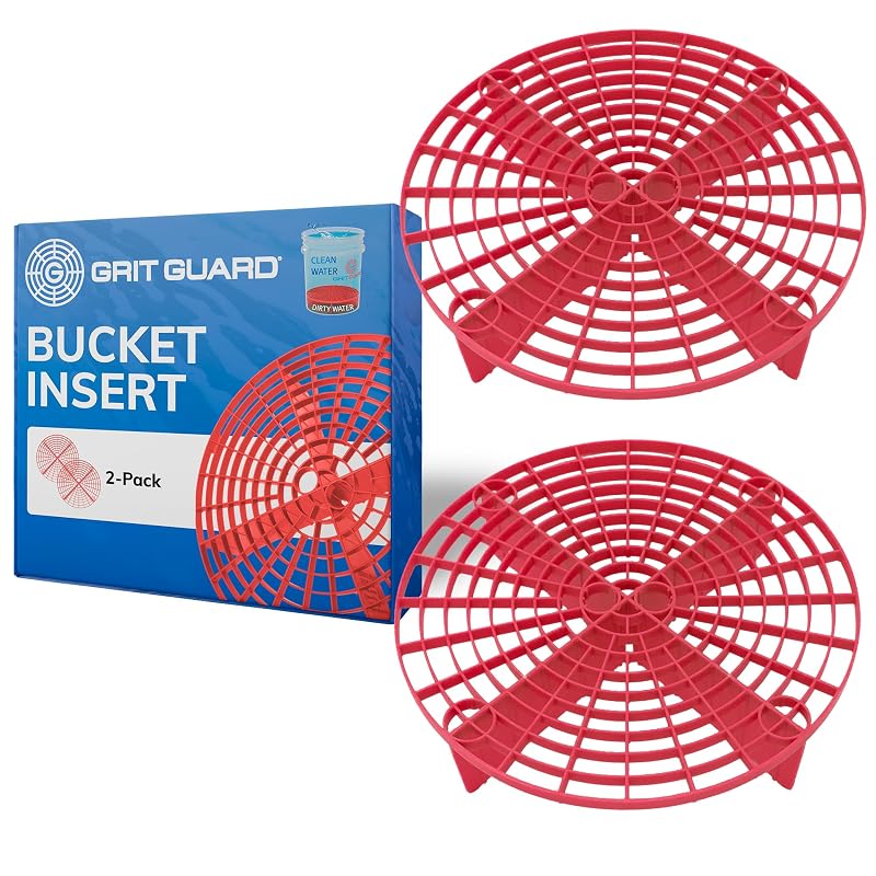 Grit Guard Inserto Separador de Resíduos Vermelho para Balde de Lavagem Automotiva, Compatível com Baldes de 13,2 a 22,7 L, Kit com 2
