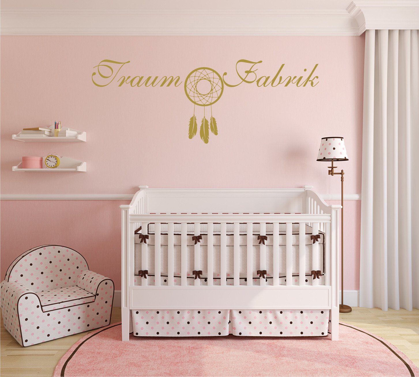 Sticker mural grand format or 150x54 cm motif Rêve usine