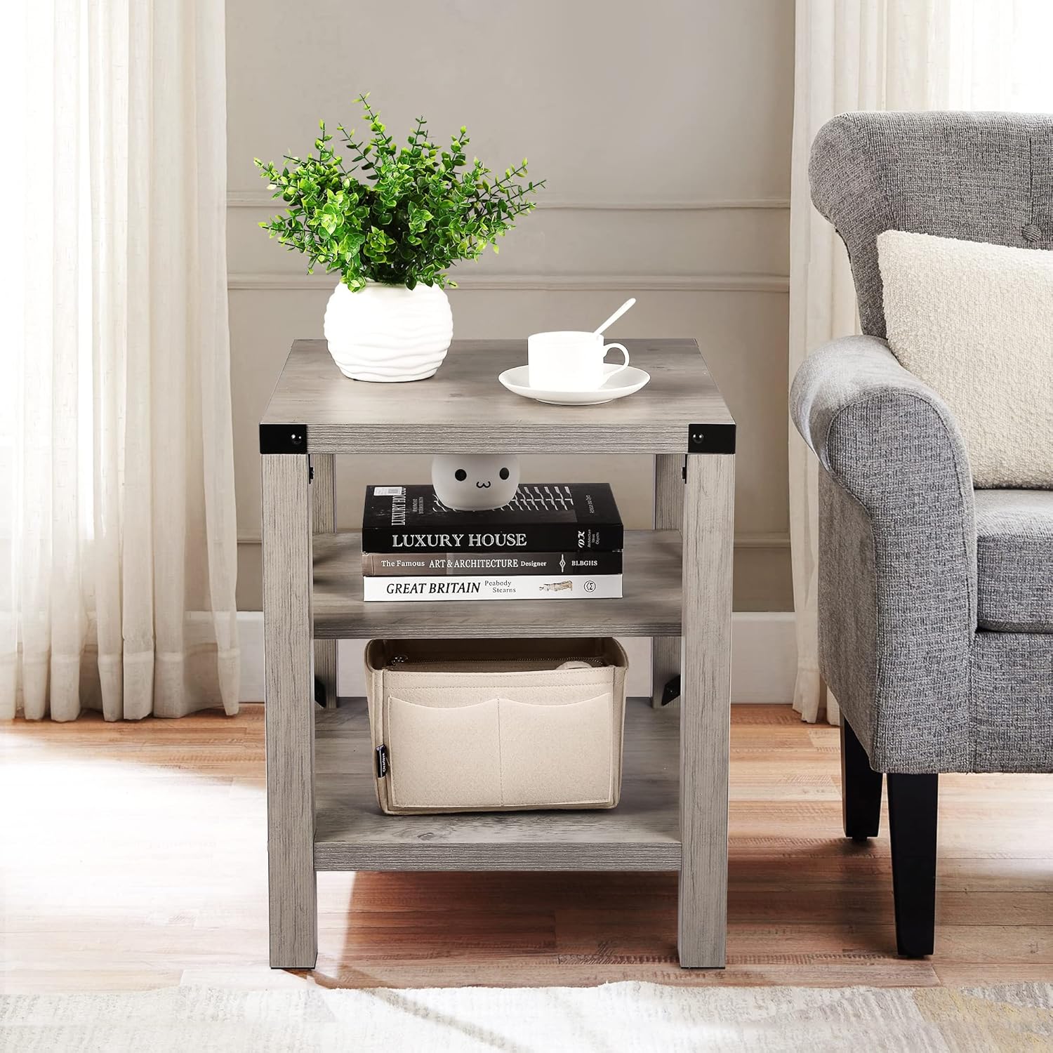 IDEALHOUSE End Table, Grey