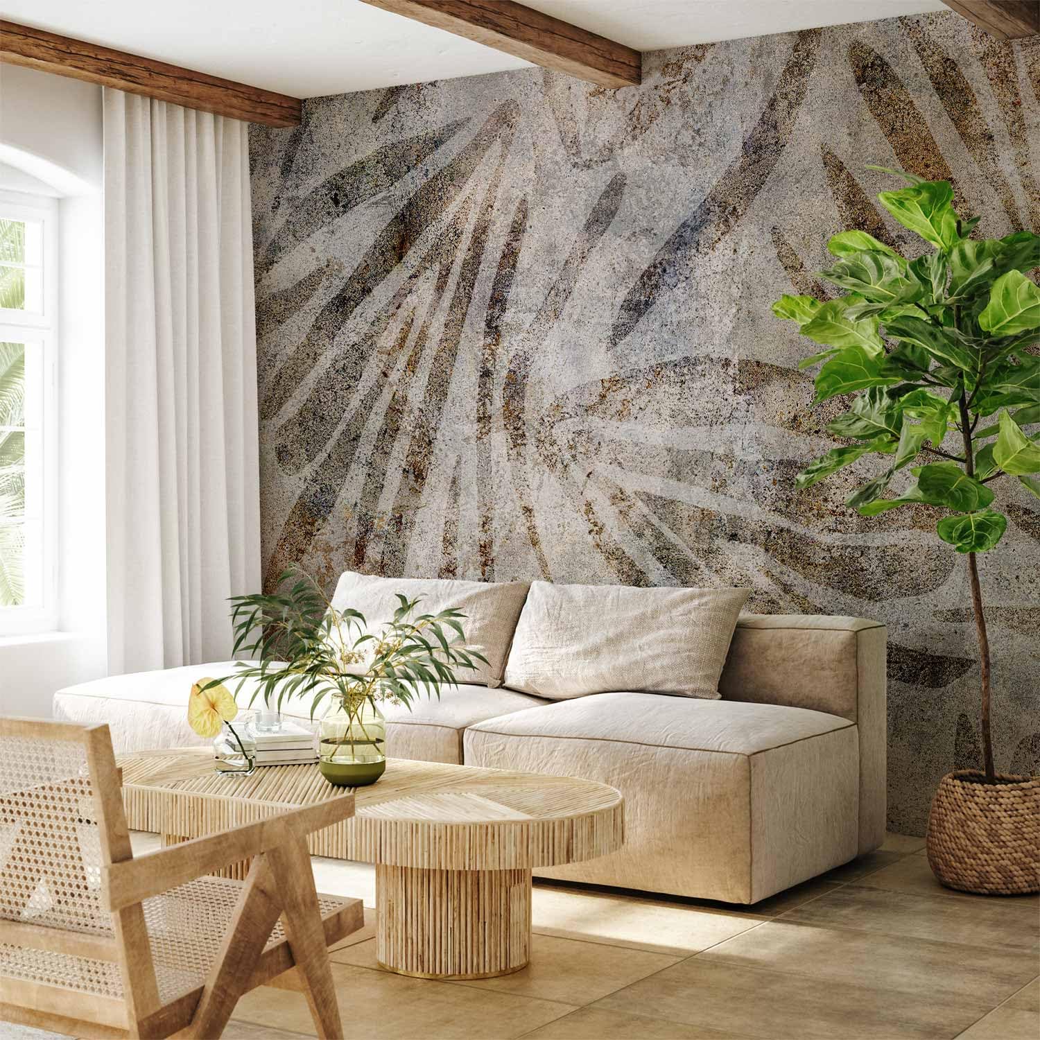 Carta Da Parati Adesiva Foresta Nebbia - 7 Strisce, Dimensioni 343x256 Cm, Rimovibile, Adesiva, Per Pareti Moderne