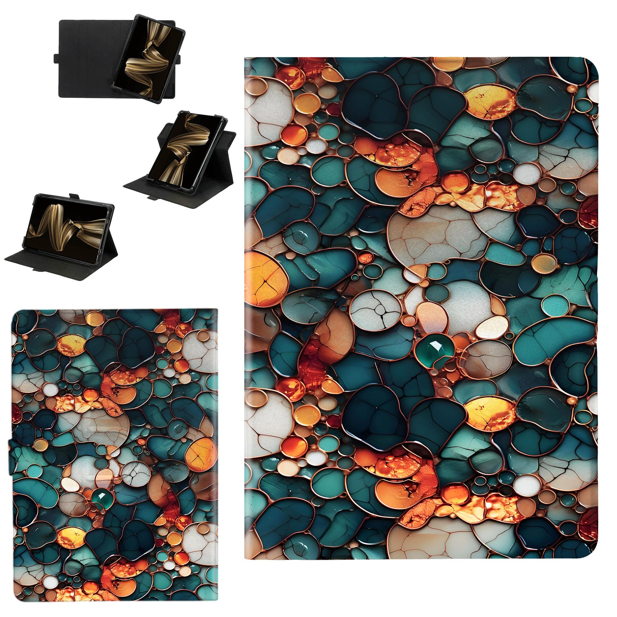 Case Compatible for Hhc H10d 10 Inch Tablet Case Cover [360-Degree Rotating Support][Hardened Edge Protection Against Drops] PDBS