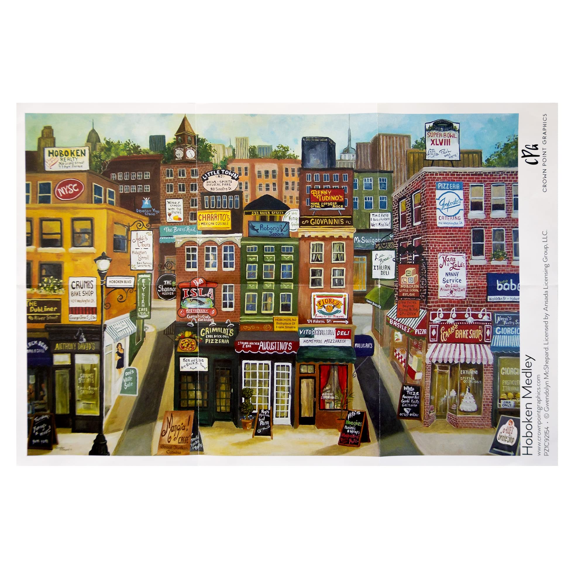 Amazon.com: Crown Point Graphics Hoboken Medley 1000 Piece Jigsaw