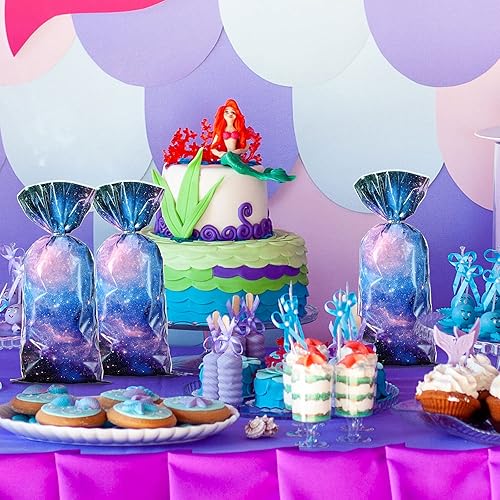 Miniatura 5 de Clabby 100 bolsas de celofán para el espacio exterior, bolsas de regalo de golosinas, regalos de galaxia, palomitas de maíz, regalo del sistema