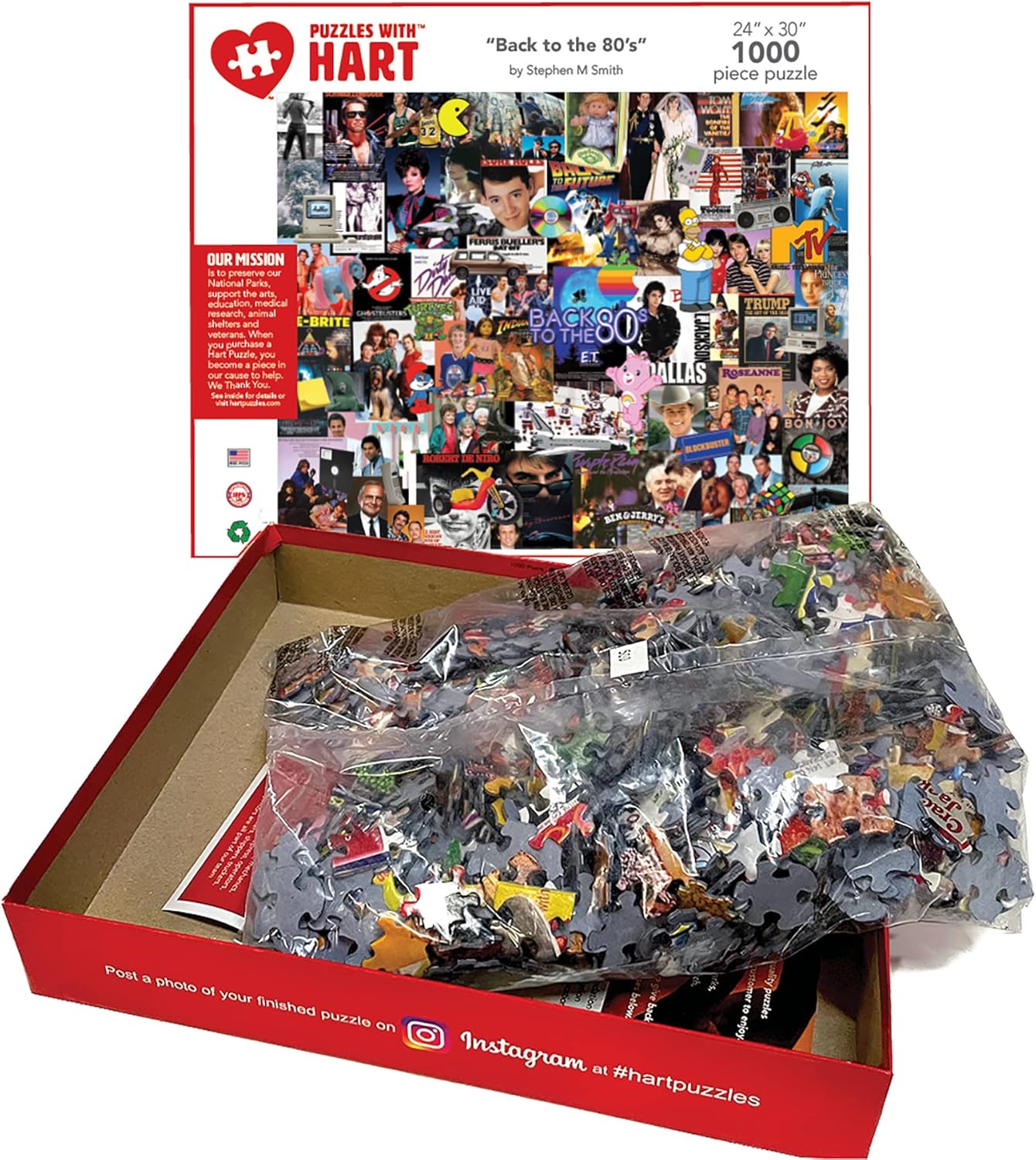 Jigsaw Puzzle 1000 Piece 24' x 30' X-Large - Back to the 80's by Steve Smith