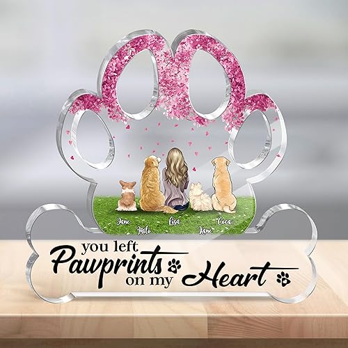 Miniatura 8 de Gossby Placa acrílica personalizada con diseño de pata de perro, regalo personalizado para mamá de perro con diseño, nombre, raza de perro, regalo