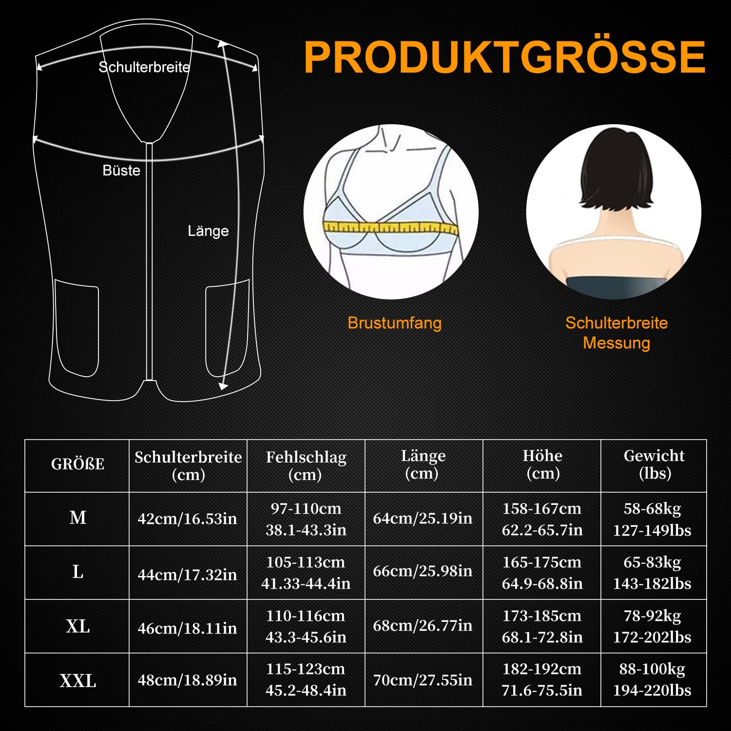 Wrei Gilet Riscaldato,USB Giubbotto Riscaldato Elettrico per Uomo Donna, Giacca Riscaldata Scalda Abbigliamento con Temperatura Regolabile per Moto, All'aperto Lavoro, Caccia(Senza Batteria)