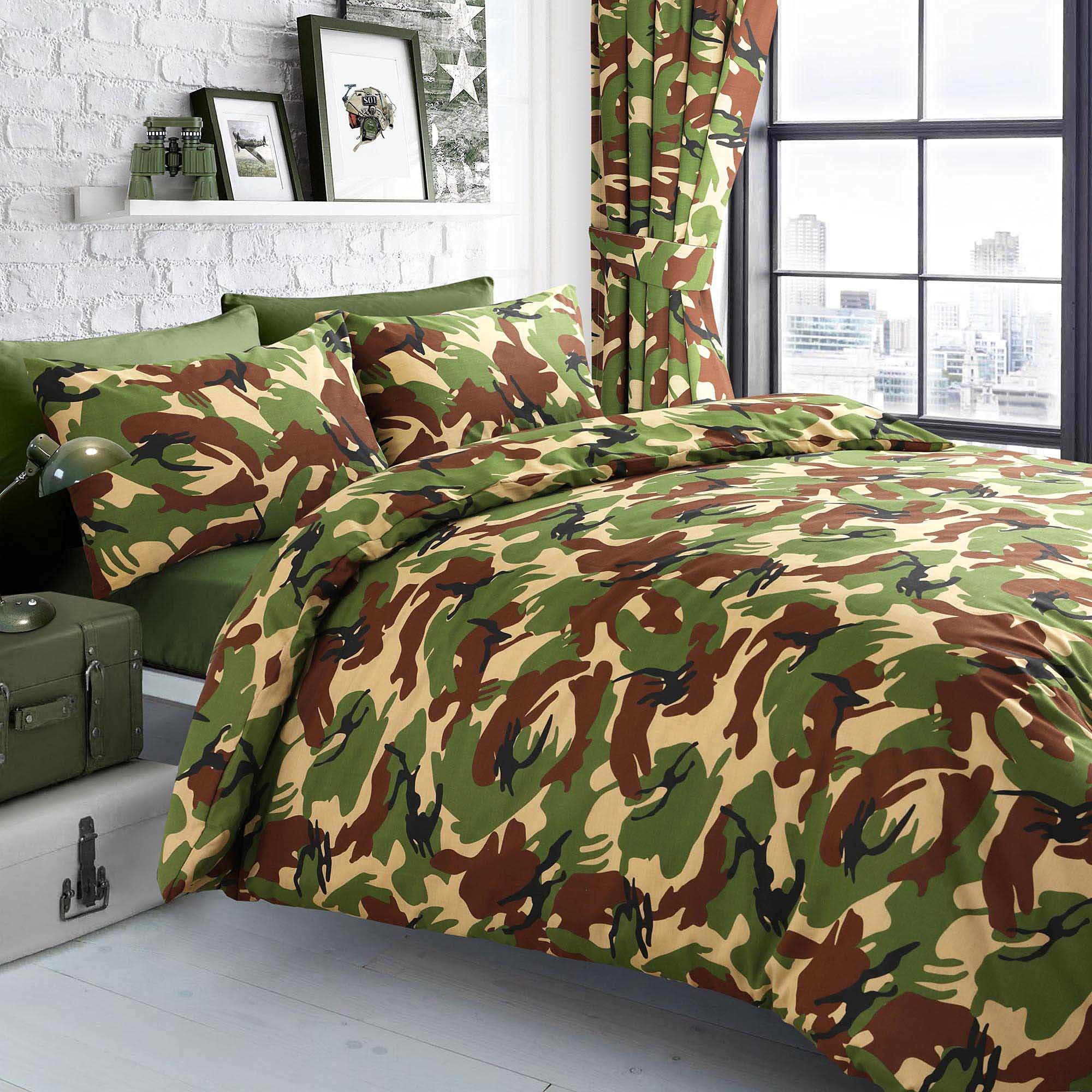 Camouflage Army Bedding Duvet Cover and Pillowcase Set (Double)