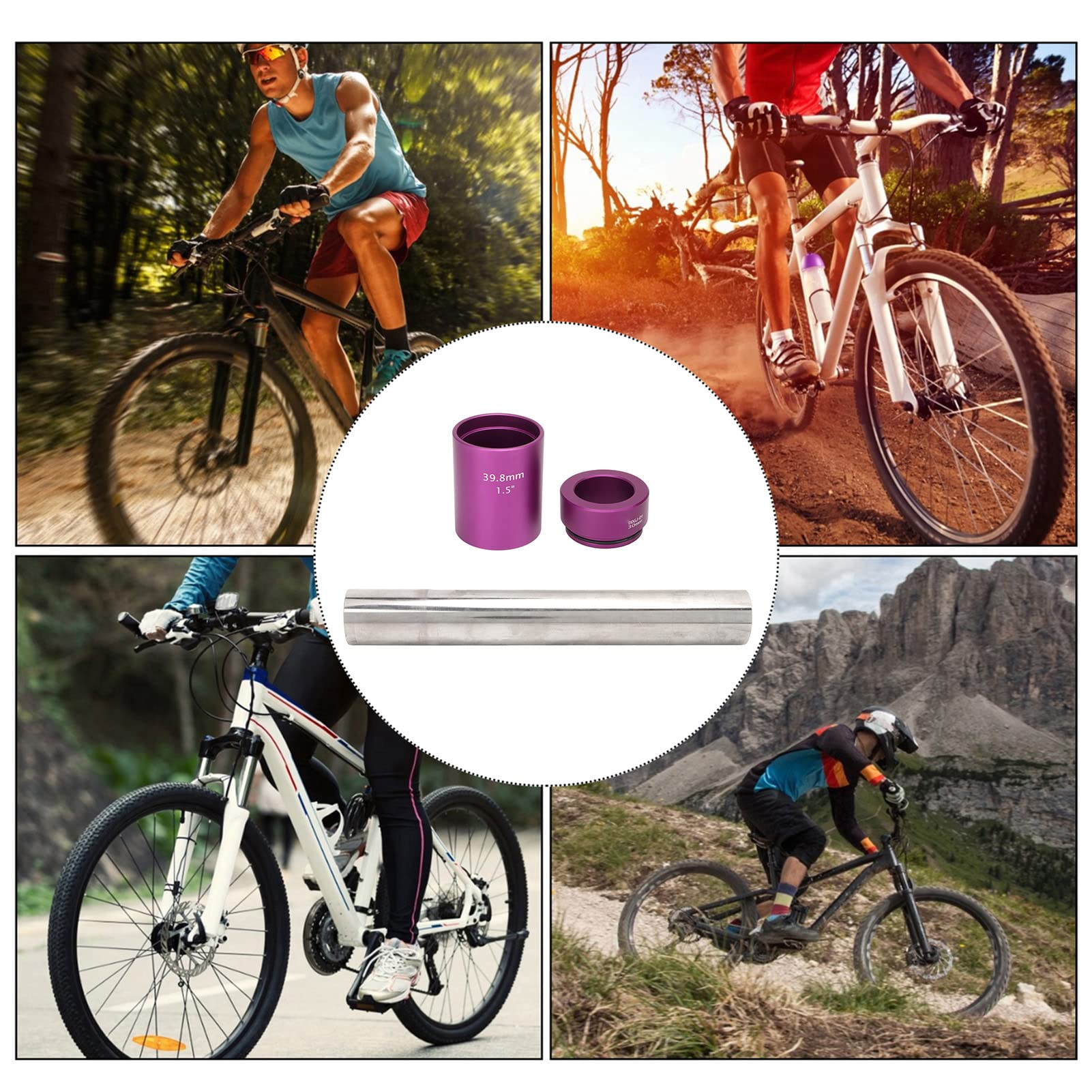 Kit Setter Forcella Anteriore Bici, Kit Serie Sterzo Bici in Lega di Alluminio in Acciaio Inossidabile 304, Lavorazione CNC Corona Race Impostazione Strumento BB per Mountain Bike, Bici da Strada