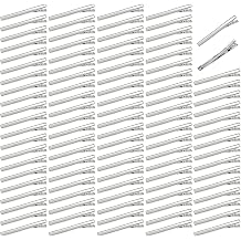 Lawie 100 Pack 75mm Large Plain Flat Silver Duckbill Alligator Metal Hair Clips Crocodile Clips Hair Grips Pins Hairdressing Styling Sectioning Curl Clips Barrettes Craft DIY Accessories for Women