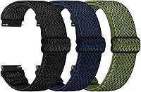 TumpCez Quick Release Elastic Nylon Watch Band - 18mm 19mm 20mm 22mm 24mm Adjustable Solo Loop Straps for Samsung Garmin Huawei Amazfit Smartwatches