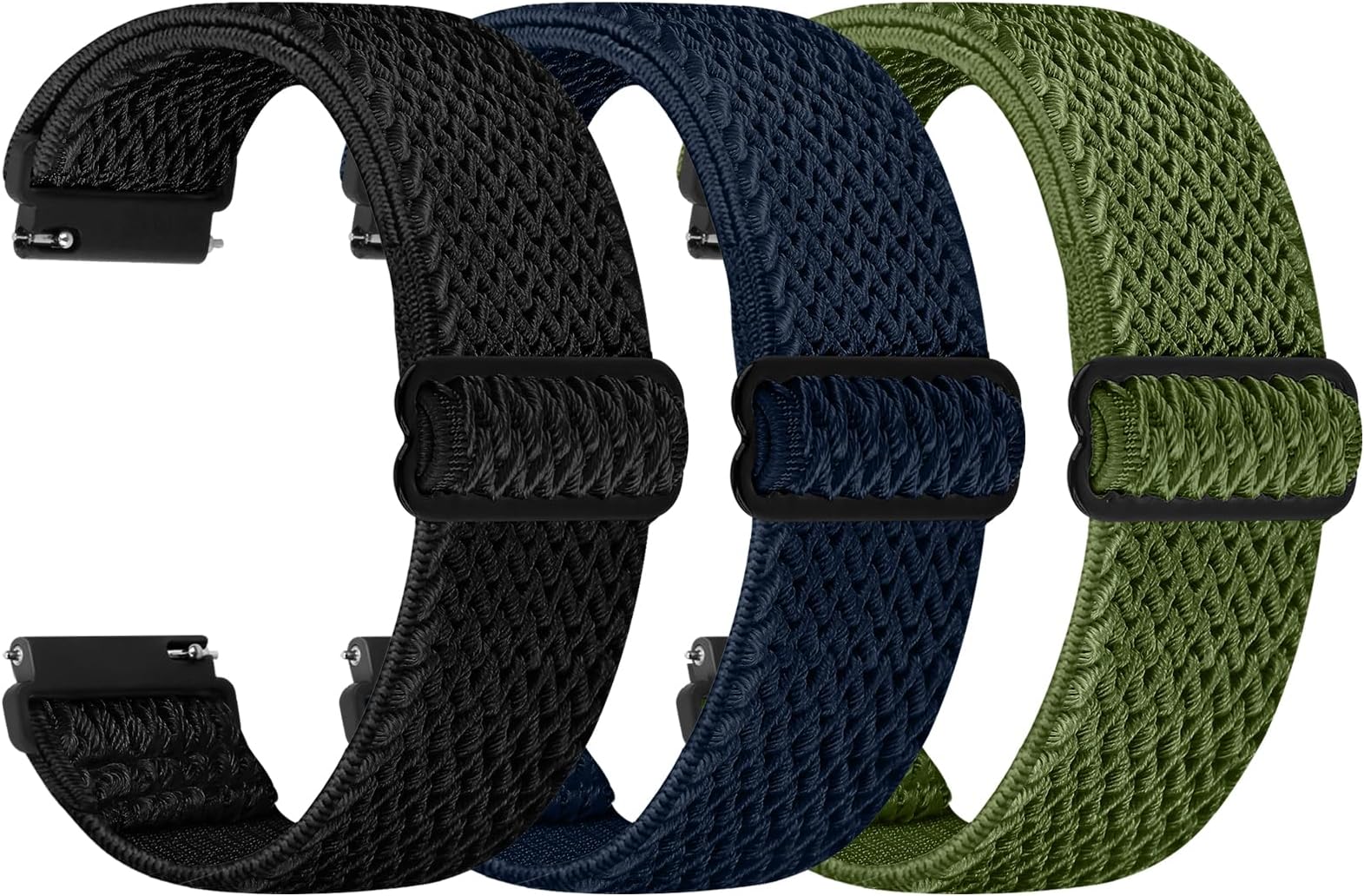 TumpCez Quick Release Watch Band - Choice of Width -18mm 19mm 20mm 22mm 24mm Watch Bands, Solo Loop Adjustable Elastic Nylon Watch Straps Replacement Wristband for Men Women