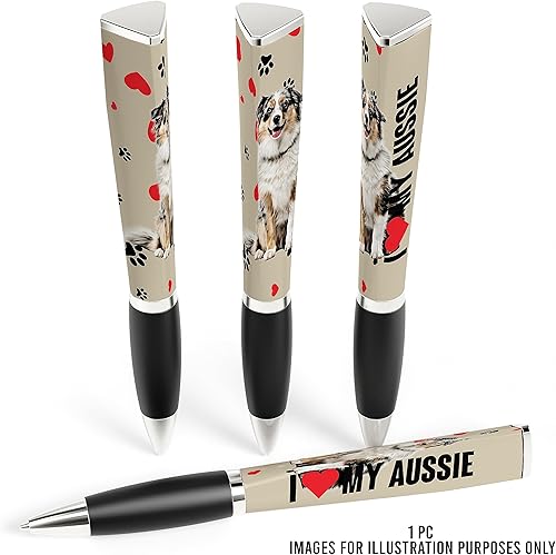 Miniatura 3 de Bolígrafo I Love My Dog (1 bolígrafo, 3 caras) bolígrafos lindos de cumpleaños para perros, bolígrafos divertidos, regalos para mujeres y perros