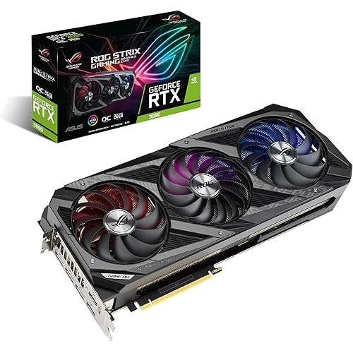 ASUS ROG Strix GeForce RTX 3090 OC Edition 24GB GDDR6X Gaming Graphics Card with Axial-tech Fans & Central Static Pressure Fan ROG-STRIX-RTX3090-O24G-GAMING (Renewed)