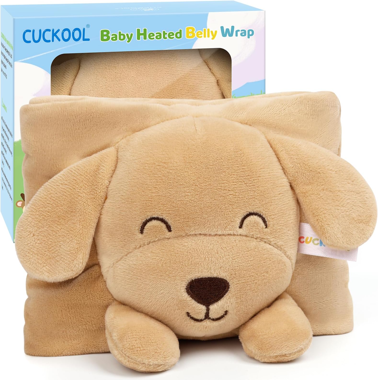 Baby Colic and Gas Relief, Heated Tummy Wrap for Newborns Belly Relief by Soothing Warmth, Baby Heating Pad Swaddling Belt Relief & Soothe Gas, Colic and Upset Stomach for Newborns to Toddler (Puppy)