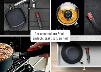 Woll – Diamond Lite Gusspfanne Ø 28 cm mit abnehmbarem Stiel – Antihaftpfanne aus Aluminiumguss mit Diamant-Versiegelung induktionsgeeignet & backofenfest – Bratpfanne für alle Herdarten