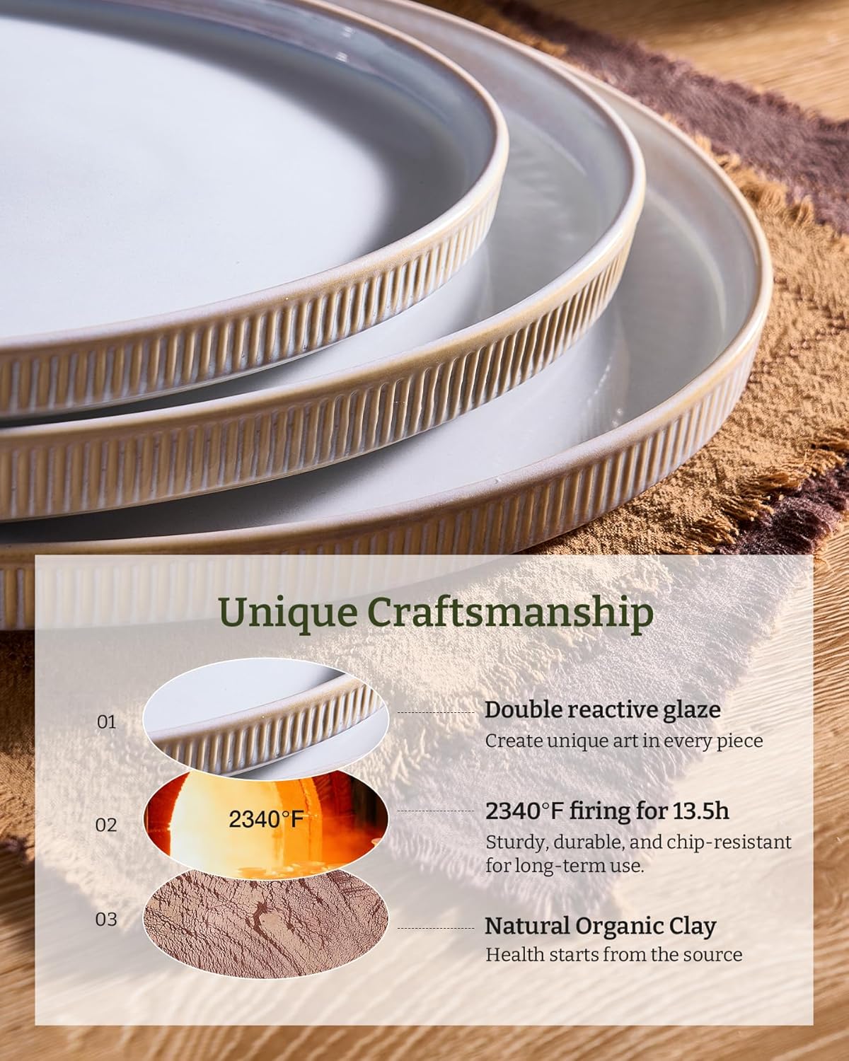 famiware Serving Platter, 16/14.6/12.9 Inch Serving Dishes for Entertaining, Party Serving Trays for Food, Buffet Oval Platters for Food, Large Plates for Turkey Cheese Appetizer, Cappuccino White - Image 4